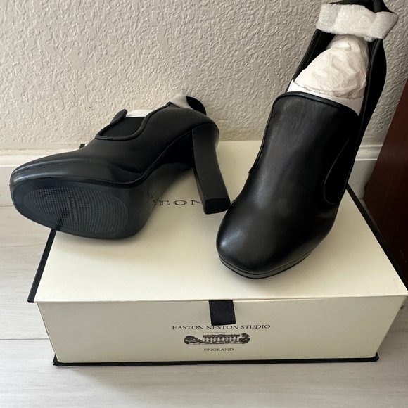 PRICE DROP NWT $80 Leon Max | Black Vested Leather Pump - sz 8.5 - Picture 4 of 5